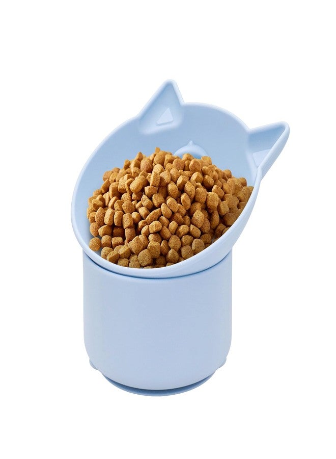 Hooshion Cat Slow Feeder, Elevated Slow Feeder Bowl Tilt Design, No Black Chin, Tilted Design, for Dry Wet Food, for Cats & Small Dogs (Blue) - Image 1